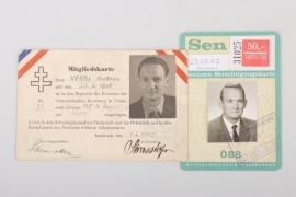 Membership ID card of an Austrian/French resistance fighter