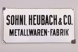 Enamel sign  "Sohni, Heubach" award manufacturer