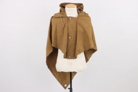 Brown poncho made from a shelter