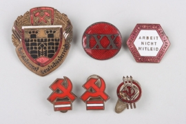 Lot of six communist badges
