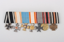 WWI 7-place miniature medal bar