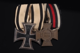Medal bar with Iron Cross 2nd Class Issue 1914 and Cross of Honour for World War Participants