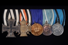Prussian medal bar with 5 awards including Finland's bravery medal