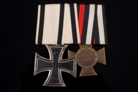 Medal bar  with Iron Cross 2nd Class Issue 1914 for Non-Combatants and Cross of Honour for World War Participants