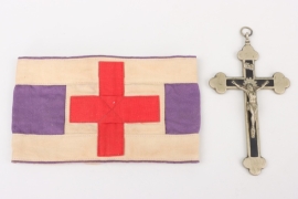 WWI armband for a field chaplain and his crucifix
