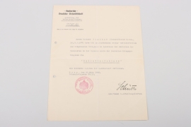 Imperial Germany - Helvetia-Benigna-Medaille certificate