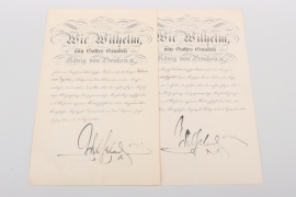 Geßler, Wilhelm von -  Certificates to Kronenorden 1.Klasse & Roter Adlerorden 1.Klasse