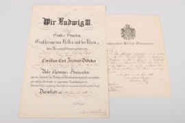 Hesse - General Honor Decoration "FÜR RETTUNG VON MENSCHENLEBEN" certificate