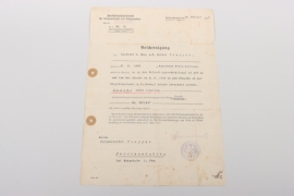 Feldflieger-Abteilung (A) 207 - Certificate of Injury