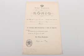 Bavaria - Military Merit Order 4th Class Cross with Swords certificate