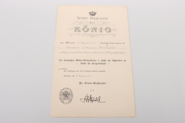 Bavaria - Military Merit Order 4th Class Cross with Swords certificate