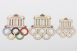 3 x 1936 Olympic Games Berlin enamel badge and car plaques