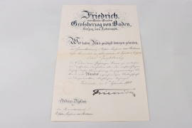 Baden - Order of the Zähringer Lion Grand Cross certificate