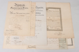 Baden - Knight's Cross Zähringer Löwe & free mason Certificate grouping