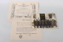 Militär Ehrenzeichen 1.Klasse "Königgrätz" certificate grouping & photo