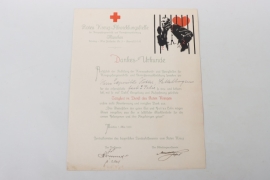 Red Cross certificate of gratitude
