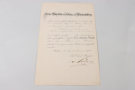 Württemberg - Ritterkreuz des Ordens der Württembergischen Krone mit den Löwen certificate
