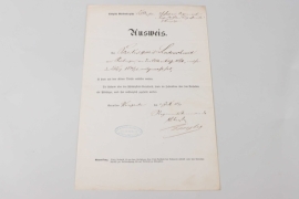 Infanterie-Regiment „Kaiser Wilhelm, König von Preußen“ (2. Württembergisches) Nr. 120 certificate of dismissal