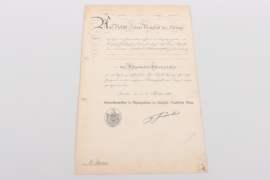 Prussia - Allgemeines Ehrenzeichen certificate