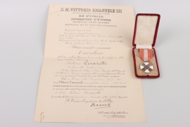 Order of the Crown of Italy, Commander' Cross with certificate