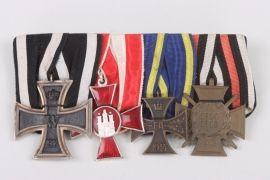 Medal bar with 4 decorations Hanseatic cross Hamburg