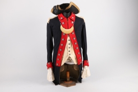 Navy Blue & Red 1776-1783 Uniform Ensemble