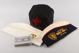 Overseas hats and interview tape of a WWI veteran