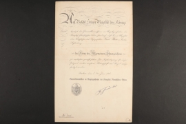 Award Document of the Prussian General Honor Cross