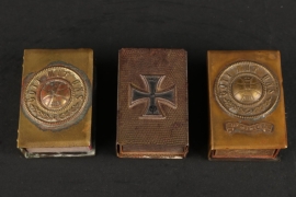 Three WWI Patriotic Matchbox Cases - Iron Cross