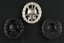 Set of WWI Wound Badges in silver and black "cut Out"