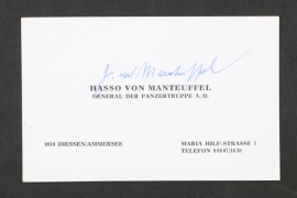 Autograph - Hasso von Manteuffel