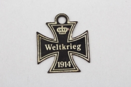 WW1 patriotic metal 1914 WELTKRIEG Iron Cross pendant