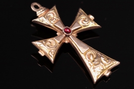 Antique rose gold cross pendant
