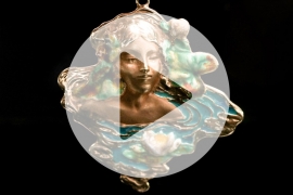 Jugendstil - "Plique-á-jour" necklace pendant 1910