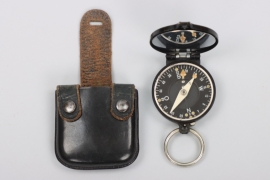 Wehrmacht field compass with leather bag