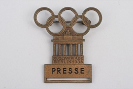 Olympic Games Berlin 1936 official badge for press representatives