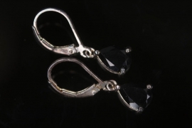 Silver earrings with black spinels