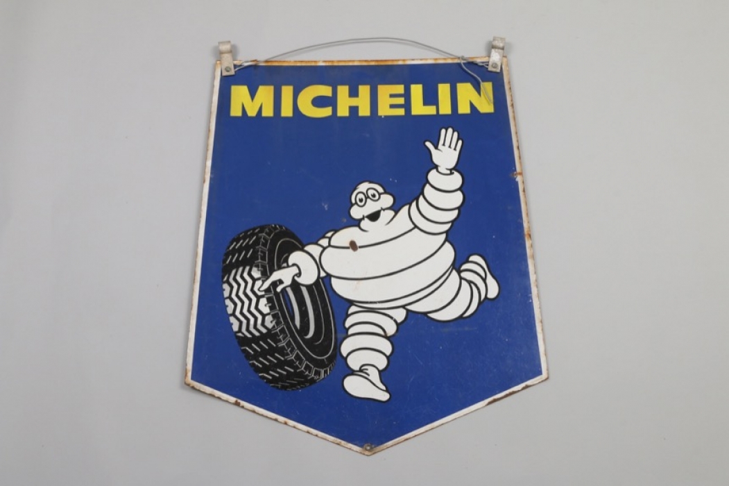 Doppelseitiges Emailschild Michelin, Frankreich 60er/70er Jahre