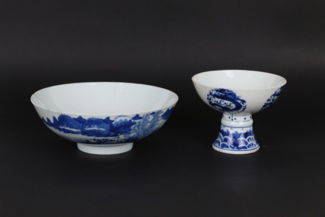 Zwei Porzellanschalen, China, 19.JH.