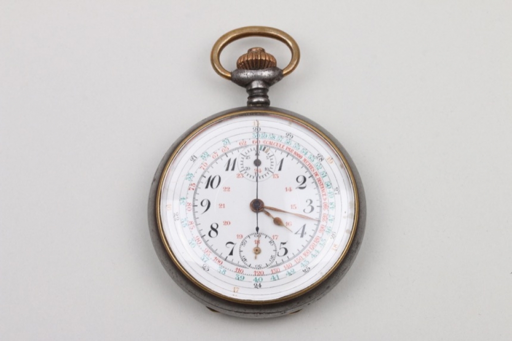 WW1 French chronograph pocket watch - engraved