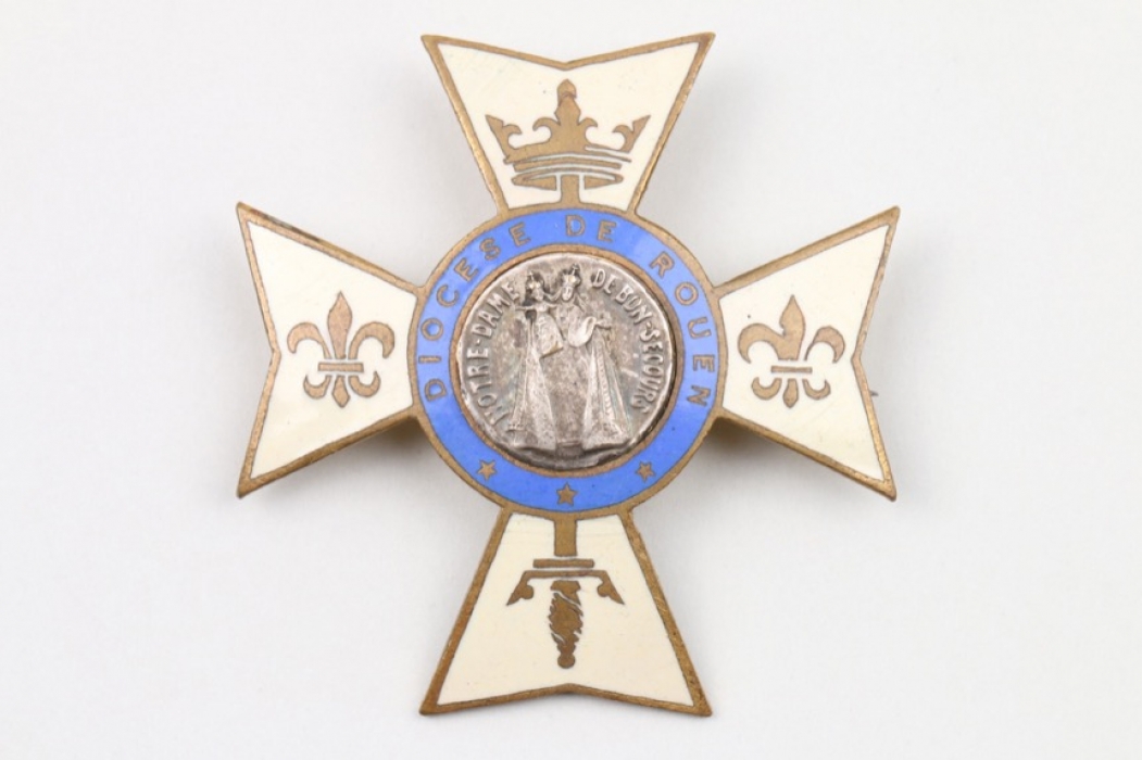 Emailliertes Kreuz "Diocese de Rouen"