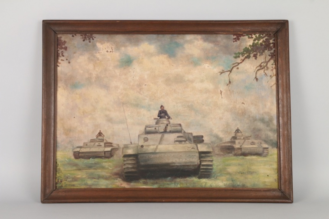 Wehrmacht Panzer oil (framed)