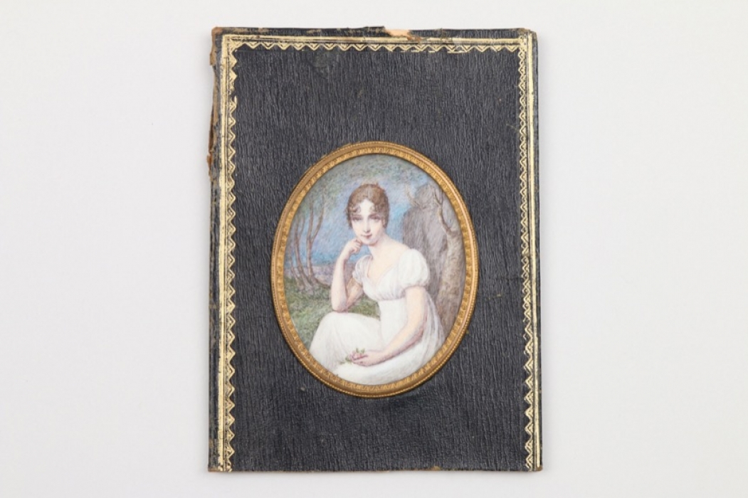 Miniatur Portrait einer jungen Dame, Frankreich um 1810/20