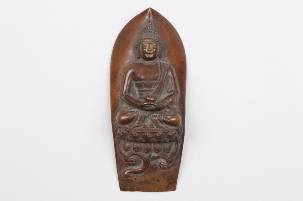 Kupferrelief mit Darstellung eines Buddha, Tibet, 19. Jh.