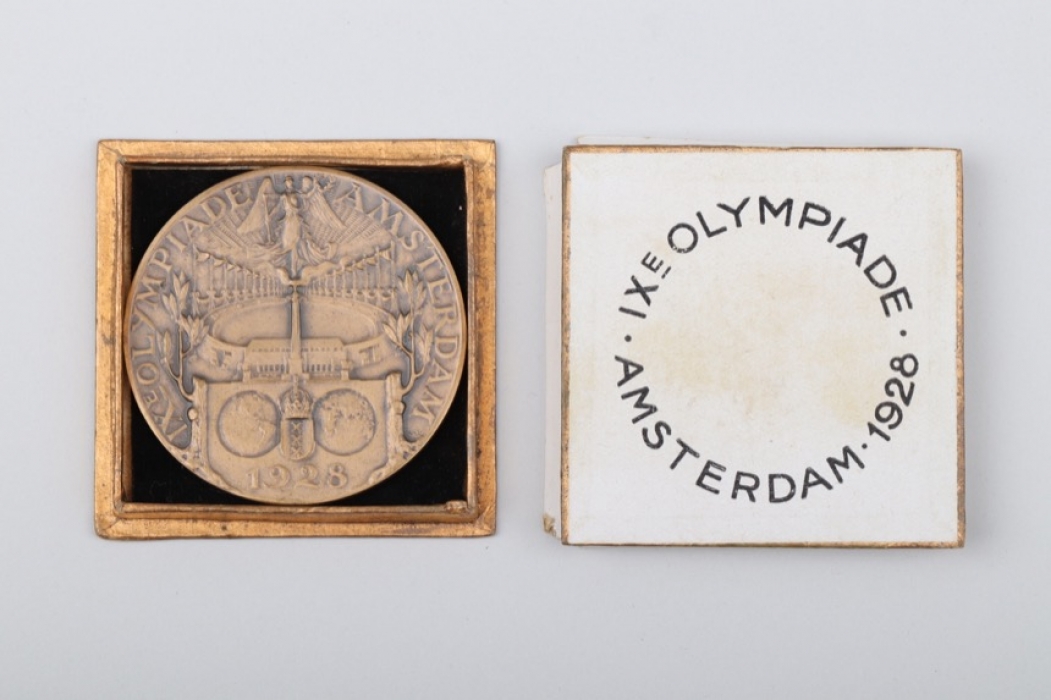 1928 Olympic Games participation medal in case