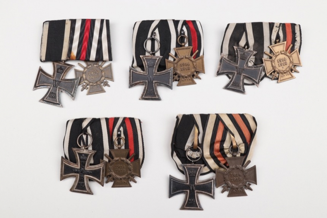 5 + WW1 Iron Cross medal bars