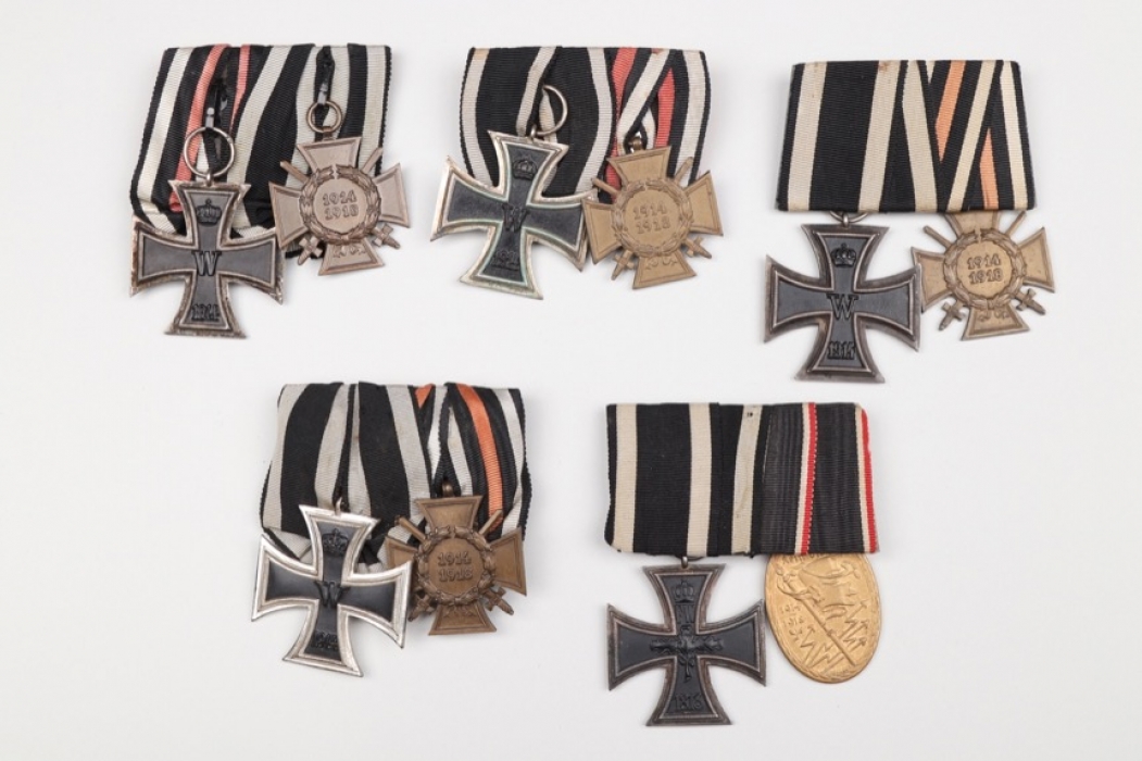 5 + WW1 Iron Cross medal bars