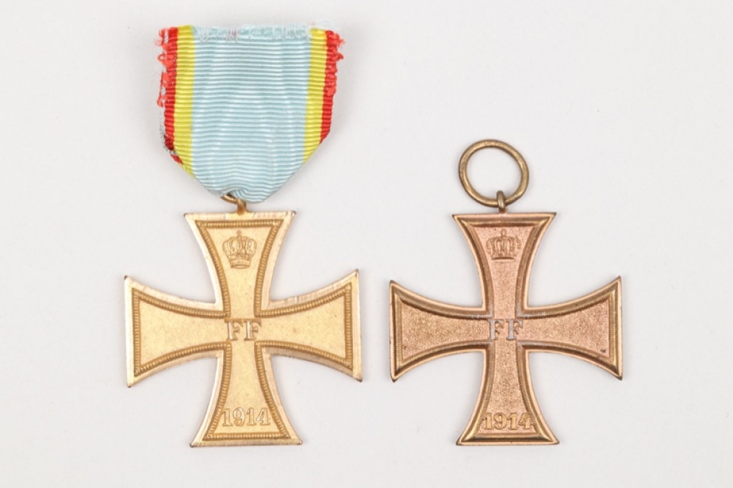 Mecklenburg-Schwerin - 2 Military Merit Crosses 2nd Class 1914