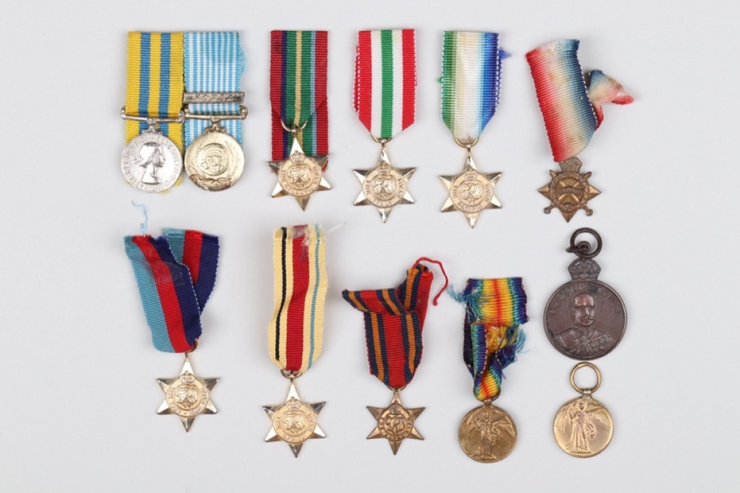 Lot foreign miniatures & one medal
