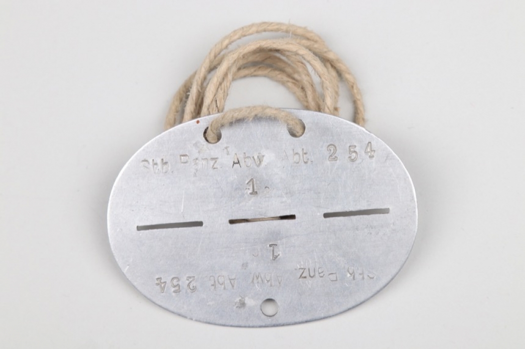 Wehrmacht dog tag Stb. Panz. Abw. Abt. 254
